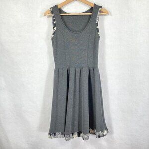 Soprano Sleeveless Knit Gray Skater Dress Boho Coquette Y2K Dance Academia M